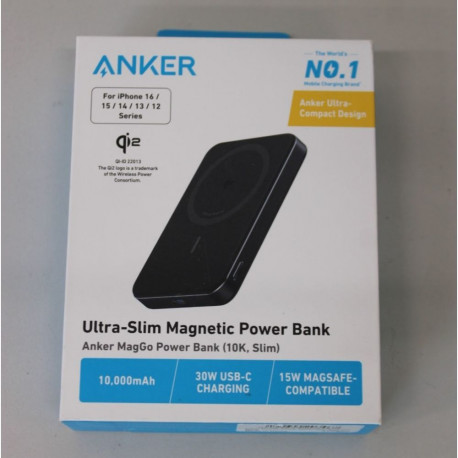 Anker SALE OUT. MagGo Wireless Powerbank (With 30W C port, Ultra slim) | A1664H11 | 10000 mAh | Blac