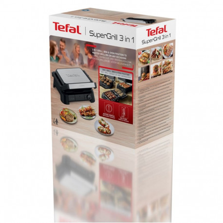 Contact Grill - Tefal SuperGrill 3-In-1 GC510DE0 Black Stainless Steel