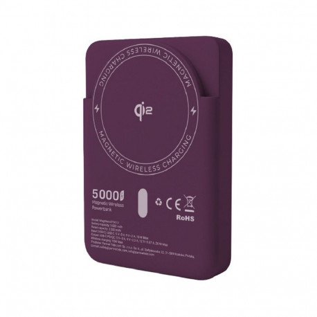 Powerbank compatible with MagSafe Forcell F-Energy MagStand QI2 F5K10 QC3.0 PD3.0 20W 5000 mAh cherr