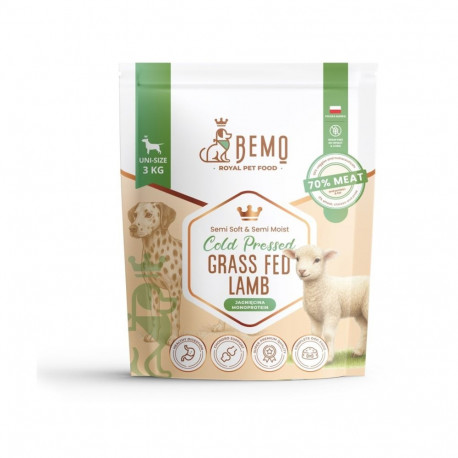 BEMO kuiv koeratoit külmpressitud rohusöödal kasvatatud lambalihaga 3kg