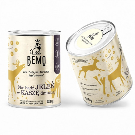 BEMO märg koeratoit Nie bądź Jeleń w kaszę dmuchaj Mono 800g