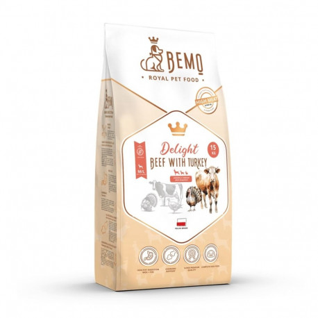 BEMO Delight kuiv koeratoit veise- ja kalkunilihaga 15kg