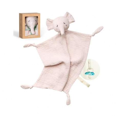 Momcozy cotton elephant comforter for babies, pink