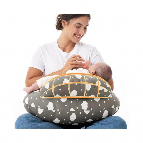 Pregnancy Pillow - Momcozy Adjustable Nursing Pillow Grey White
