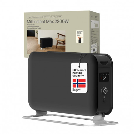 Mill kaasaskantav konvektorküttekeha CO2200LEDMAXBLACK Instant Max Led, 2200W, 3 võimsusastet, sobib