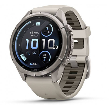 Garmin fenix 9 Pro inReach 43mm, titanium fog grey/dark sandstone