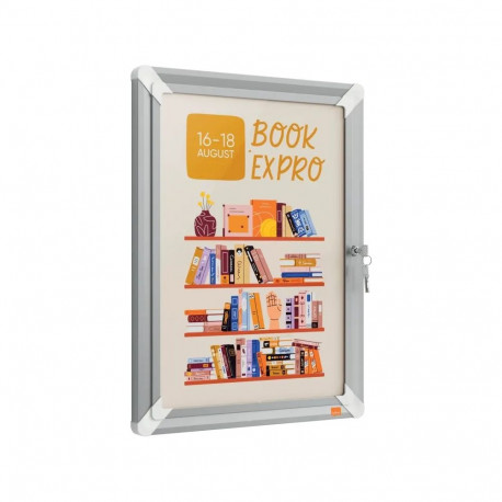 Plakatiraam A3 NOBO Premium Plus, lukustatav, seinale, moodne 32 mm alumiiniumraam