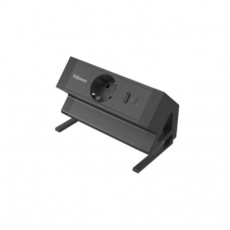 Pikendusjuhe / laadimisjaam lauale FELLOWES Desk 1-pesa, 1 x USB-A ja 1 x USB-C must