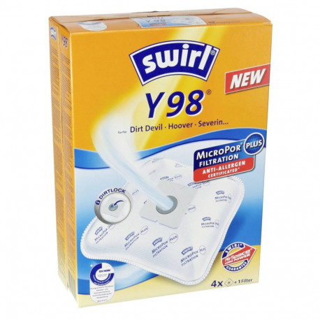 Staubsaugerbeutel Y 98 MicroPor (4 Beutel + 1 Filter, für Clatronic und Severin)