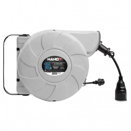 Automaatse tagasikerijaga kaablirull 15+2m IP44, 3×2,5mm