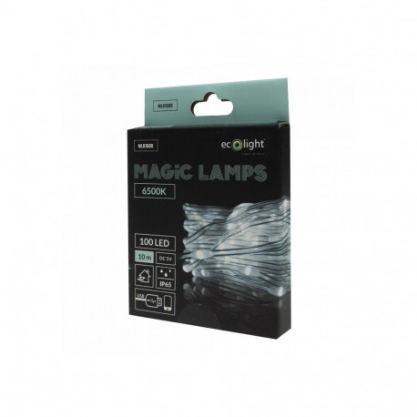 Magiczne lampki 100 led 6500k 10m dc5v
