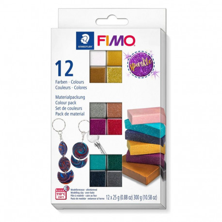 "STAEDTLER Modelliermasse-Setsparkle 12er Set ofenhärtend in 30 Minuten bei 110 Grad mit"