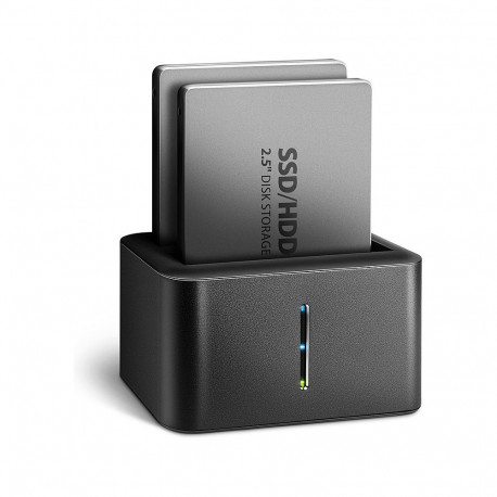 AXAGON SSD-dokkimisjaam ADSA-D25 SATA 2.5 kahe pesaga kloonimisega USB 3.2 Gen 1
