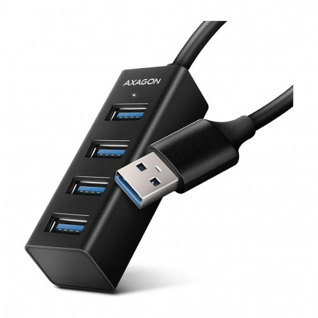 AXAGON USB-A mini-USB-jaotur HUE-M1A Superspeed 4x USB 3.0 - 20cm, must