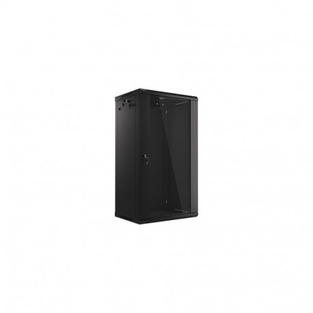 RACK CABINET 19" WALL-MOUNT 22U/600X450 (FLAT PACK) WITH GLASS DOOR BLACK LANBERG V2