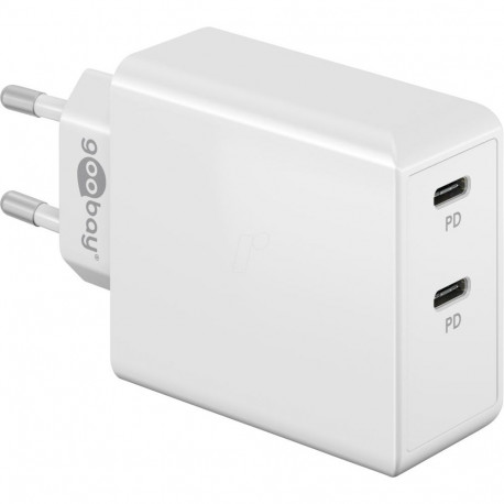 Goobay 61758 Dual USB-C PD Fast Charger (36 W), White