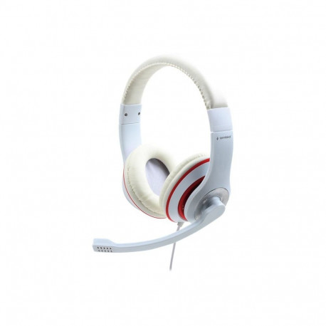 Gembird Stereo Headset MHS 03 WTRD White with Red Ring, Headset