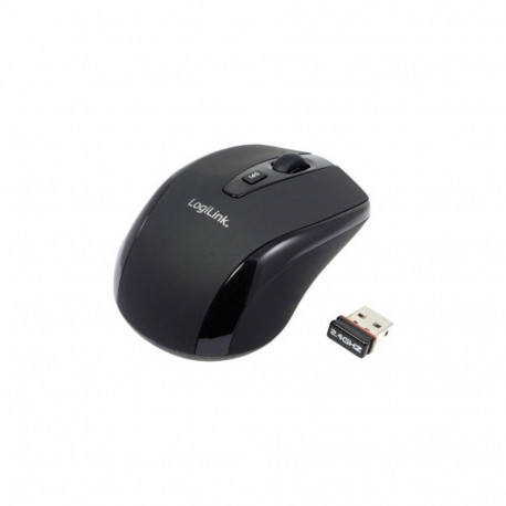 Logilink Maus optisch Funk 2.4 GHz wireless, Black, 2.4GH wireless mini mouse with autolink