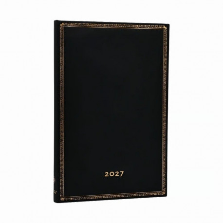 Raamatkalender 2027 Paperblanks Black Edition Maxi nädal horisontaalne