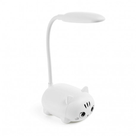 LED laualamp Kitty B2F, valge, painduva kaelaga, USB, soe valgus Miquelrius