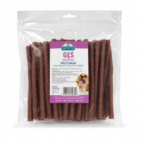 PETITTO Soft goose tubes - dog treat - 500g