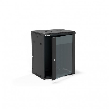 ALANTEC 19" seinakapp 15U 600x450, kaheosaline valik, ühe tiivaga klaasuks, eemaldatav täiskate taga