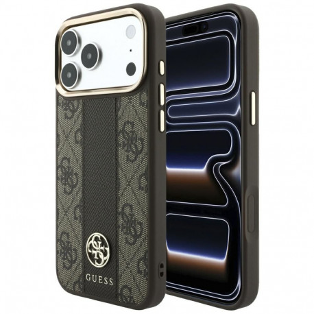 Case for IPHONE 18 Pro Max/17 Pro Max compatible with MagSafe (Stripe Round and Classic Logos 4G) br