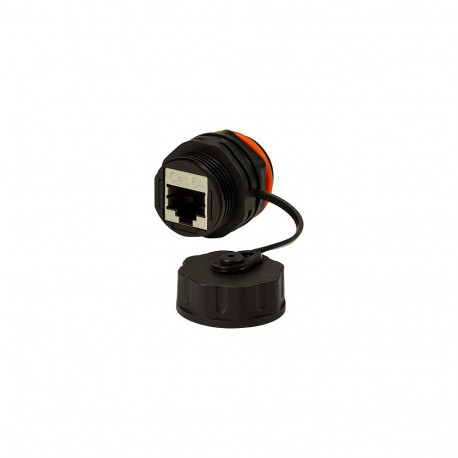 "Cat.6A Industrie Schraub-Kupplung 2xRJ45, schwarz"