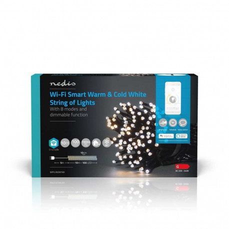 Nedis valguskett WIFILX02W100 100 LED-lampi 3.21W G