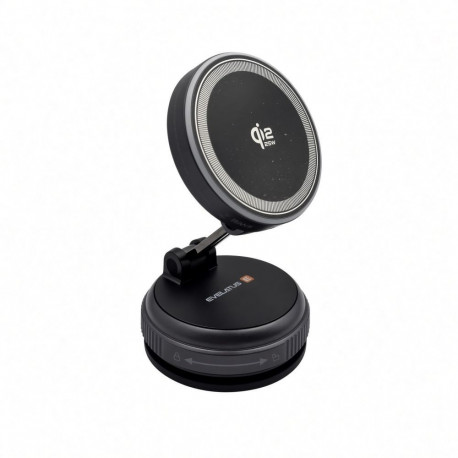 Evelatus Qi2 25W Magnetic Wireless Car Charger - AutoSpring Coiled Cable USB C to USB C connector 1.
