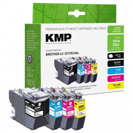 "KMP 1537,4005 MultiPack black, cyan, magenta, yellow pigm. ink ersetzt BROTHER LC3219XLVAL"