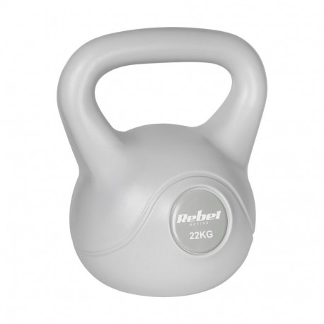 Kettlebell bitumiczny 22 kg szary  REBEL ACTIVE