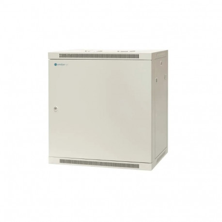 EMITERNET Single wall-mounted cabinet 19'' 12U, full sheet metal door, 600×450×635mm width/depth/hei
