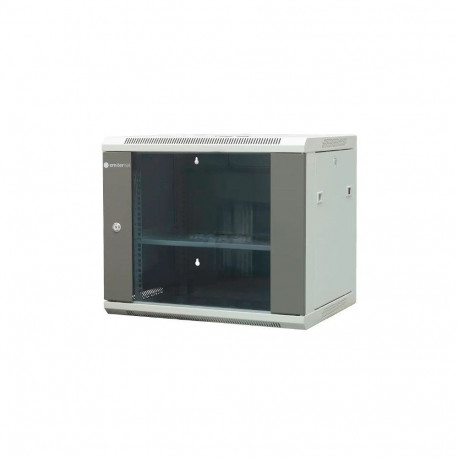 EMITERNET Separate hanging cabinet 19" 9U, sheet metal/glass doors, 600×450×500mm width/depth/height