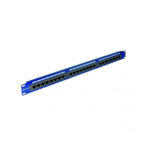 EMITERNET paneel 19", 24xRJ45 UTP cat.6 (1U) DCN/PPFA-951K-248-C6 riiuliga, sinine