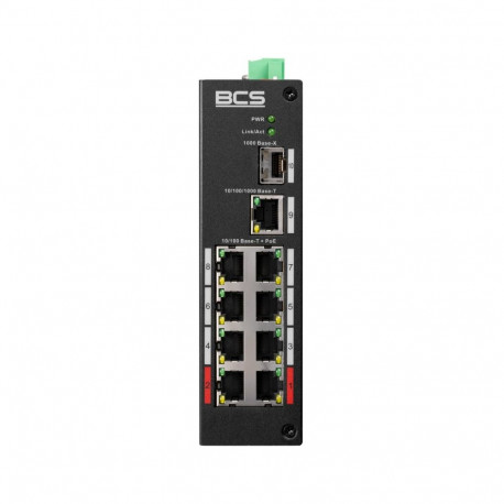 BCS BCS-L-SP0801G-1SFP(II) Fast Ethernet (10/100) Power over Ethernet (PoE) DIN rail Black