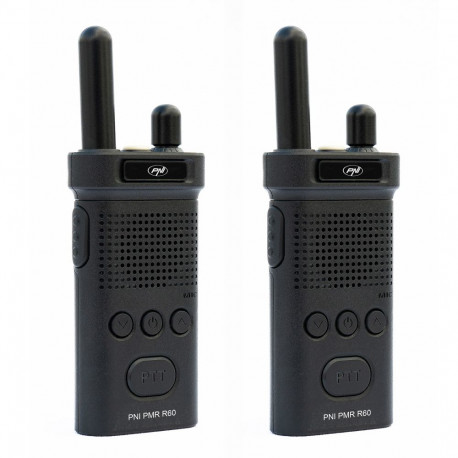 Komplektis 2 kaasaskantavat raadiojaama PNI PMR R60 446MHz, 0,5W, 16 programmeeritavat kanalit, 16 P