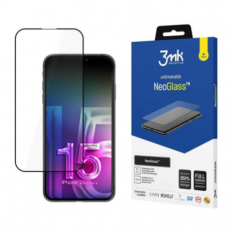 3MK "NeoGlass screen protector iPhone 15 Pro" Black