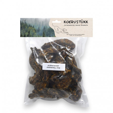 Koerustükk kuivatatud kanakael koerale 500g