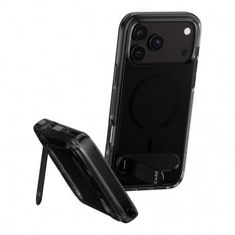 "CARE by PanzerGlass Kickstand Case Smokey m. Schwarz MagSafe iPhone 17 Pro Max"