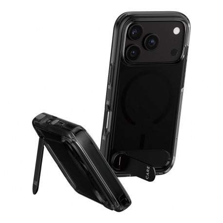 "CARE by PanzerGlass Kickstand Case Smokey m. Schwarz MagSafe iPhone 17 Pro"