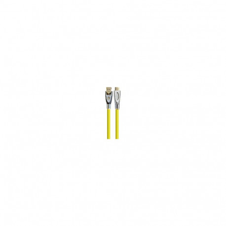 DisplayPort 1.2–HDMI 2.0 ühenduskaabel, 4K2K / UHD, 24K kullatud kontaktid, OFC, kollase nailonpunut