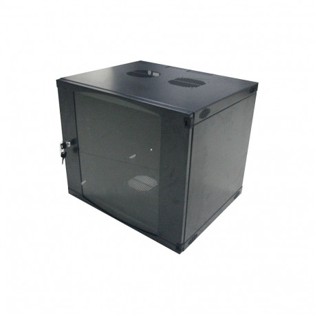 "Logilink 19"" Wallmount Single Section Box 09U, Flat Pack, black"