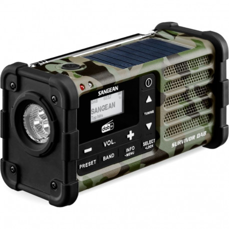 "Sangean MMR-88 DAB+ camouflage Notfall/Kurbel/Solar Radio"