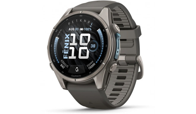 Garmin fenix 9 43mm, titanium/pebble gray