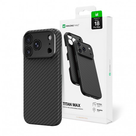 AmazingThing Titan Max Lens Case for iPhone 18 Pro Max in Aramid Fiber with Camera Cover, Compatible