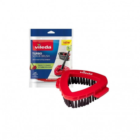 Cleaning Brush - VILEDA Turbo Red Cleaning Brush, Red