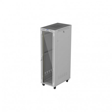 LANBERG põrandapealne rack-kapp 19" 42U 600 × 1000 klaasukse ja LCD-ekraaniga, lamedalt pakitud, hal