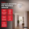 PIR-liikumisandur MCE823 pinnapealselt paigaldatav