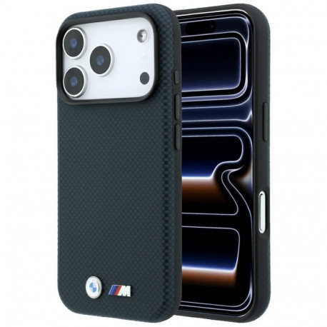 BMW BMW M Quadrille Kevlar Metal Logo MagSafe Case for iPhone 17 Pro / 18 Pro - Navy Blue